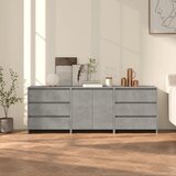 The Living Store 3-delna komoda betonsko siva iz inženirskega lesa - Komoda, (21503331) | Shoptok.si