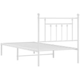  Metalni okvir za krevet s uzglavljem bijeli 90 x 190 cm | shoptok.hr