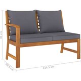  Klupa s tamnosivim jastucima 114 5 cm od bagremovog drva | shoptok.hr