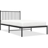  Metalni okvir za krevet s uzglavljem crni 100x200 cm | shoptok.hr