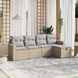  5-dijelni set vrtnih sofa s jastucima bež od poliratana | shoptok.hr