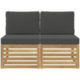  2 Komad Srednja sofa za van Čvrsto drvo akacije Bijela | shoptok.hr