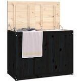  Kutija za rublje crna 88,5x44x66 cm od masivne borovine | Eponuda.com