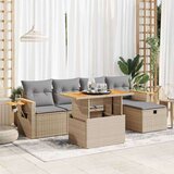 vidaXL 6-dijelni set vrtnih sofa s jastucima bež od poliratana | shoptok.hr