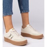 D/CEO marka niezdefiniowana Beige women's sneakers with gold accents Melly Cene