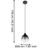 Eglo 43821 - Luster na sajli SEDBERGH 1xE27/40W/230V | Eponuda.com
