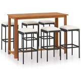  7-dijelni vrtni barski set s jastucima crni | shoptok.hr