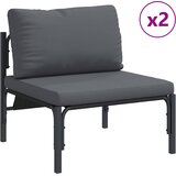  Sjedeća garnitura za vrt 6 kom. Crna Čelik | shoptok.hr