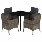  5-dijelni vrtni blagovaonski set sivi od poliratana Siva Dužina stola 80 cm | shoptok.hr