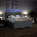 vidaXL Krevet s oprugama i madracem svjetlosivi 200 x 200cm od tkanine | shoptok.hr