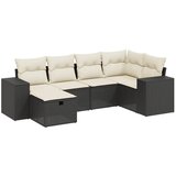 Maison Chic Seti vrtnega pohištva - Vrtna garnitura - Vrtni pohištvo set 6-delna z blazinami črna poli ratan, (21807176) | Shoptok.si