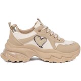 Shelvt Beige sneakers with a decorative gold heart Cijene