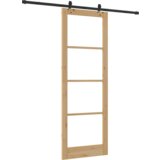 vidaXL drsna vrata s kompletnim nastavljanjem 83x232 cm trdnega borovega lesa., notranja vrata z steklom 'ORKDAL'83x232x4 cm trdnega borovega lesa. | Shoptok.si