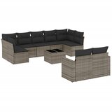  10-dijelni set vrtnih sofa od poliratana s jastucima sivi Siva 55 x 55 x 37 cm | Shoptok.si