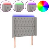  LED uzglavlje svjetlosivo 93 x 16 x 118/128 cm od tkanine | shoptok.hr