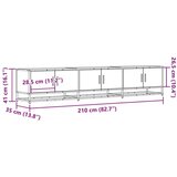 vidaXL TV ormarić boja hrasta 210x35x41 cm od konstruiranog drva | shoptok.hr