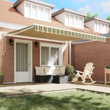  Povlačivi tende Zelena i bijela 400 × 300 cm Tkanina i Aluminij | shoptok.hr