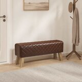  Klupa 110 x 30 x 45 cm Prava koža Smeđa dijamantna | shoptok.hr
