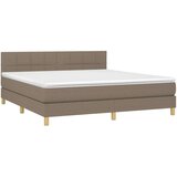  Box spring postelja z vzmetnico LED taupe 180x200 cm blago, (20899127) | Shoptok.si