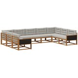 vidaXL Zunanja garnitura za sedenje 9 pcs Naravna in svetlo siva, (5000282378) | Shoptok.si