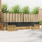 Set vanjskih sofa 7 kom. Bijela i antracit Čvrsto drvo akacije 404 x 168,5 x 73 cm | Shoptok.si