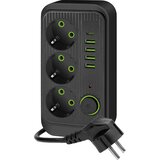 Razdelnik utičnica sa prekidačem LINEA 3x230V + 5xUSB A/C 1,5 m SCHUKO crna Cene