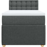 vidaXL Box spring postelja z vzmetnico temno siva 90x190 cm blago | Shoptok.si
