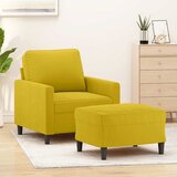  Fotelja s tabureom žuta 60 cm baršunasta | shoptok.hr