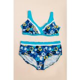 Fenzy Plus Size Dvodelne Kopalke S Potiskom, Modre | Shoptok.si
