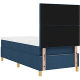  LED Box Spring Krevet s uzglavljem Plava 90 x 200 cm tkanina | shoptok.hr