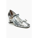 NİŞANTAŞI SHOES Every Silver Patent Leather Bow Detail Women's High Heel Shoes | shoptok.hr