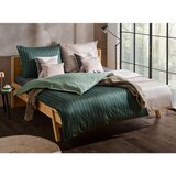 Dieter Knoll OBOJESTRANSKA POSTELJNINA STRIPES DK 140/200 cm saten zelena | Shoptok.si
