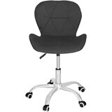  Uredska baršunasta stolica tamno siva, krom, crni elementi | shoptok.hr