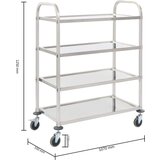 vidaXL Kuhinjska kolica s 4 razine od nehrđajućeg čelika 107x55x125 cm | shoptok.hr