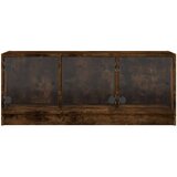 TV omarica s steklenimi vrati dimljeni hrast 102x37x42 cm | Shoptok.si