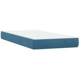 Box spring postelja z vzmetnico temno modra 80x220 cm žamet, (21791735) | Shoptok.si