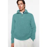 Trendyol Mint Regular Fit Zippered Turtleneck Knitwear Sweater