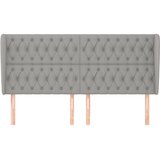  Uzglavlje s ušima svjetlosivo 203x23x118/128 cm od tkanine | shoptok.hr