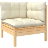 vidaXL Kutna vrtna sofa s krem jastucima od masivne borovine Cijene