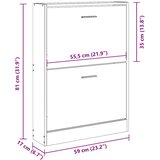  za cipele boja hrasta 59x17x108 cm konstruirano drvo | shoptok.hr