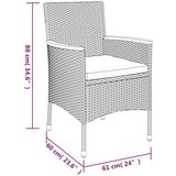  3-dijelni vrtni bistro set od poliratana s jastucima sivi | shoptok.hr