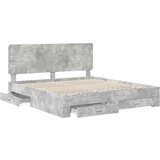  Konstrukcija postelje z vzglavjem Betonsko siva 200 x 200 cm, (5000102750) | Shoptok.si