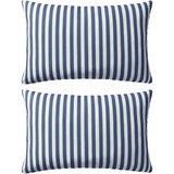  Vrtni jastuci s prugastim uzorkom 2 kom 60 x 40 cm mornarsko plavi | shoptok.hr