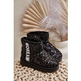 Boto Children's Snow Boots Botki Ocieplane with Sequins Black Rebbica | ePonuda.com