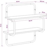  Zidna polica s 2 razine Hrast artisan 60 x 24 5 x 61 cm - Hrast artisan 60 cm 2 razine | shoptok.hr
