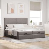 vidaXL Otomanski okvir kreveta s madracima smeđesivi 180x200cm tkanine | shoptok.hr