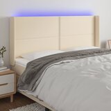  LED uzglavlje krem 183 x 16 x 118/128 cm od tkanine | Eponuda.ba