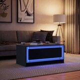  Stolić za kavu s LED svjetlima crni od konstruiranog drva | shoptok.hr