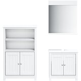  3-dijelni set kupaonskog namještaja BERG bijeli od borovine | shoptok.hr