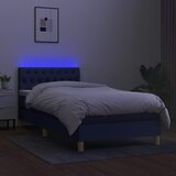  box spring s madracem LED plavi 90x200 cm od tkanine | shoptok.hr